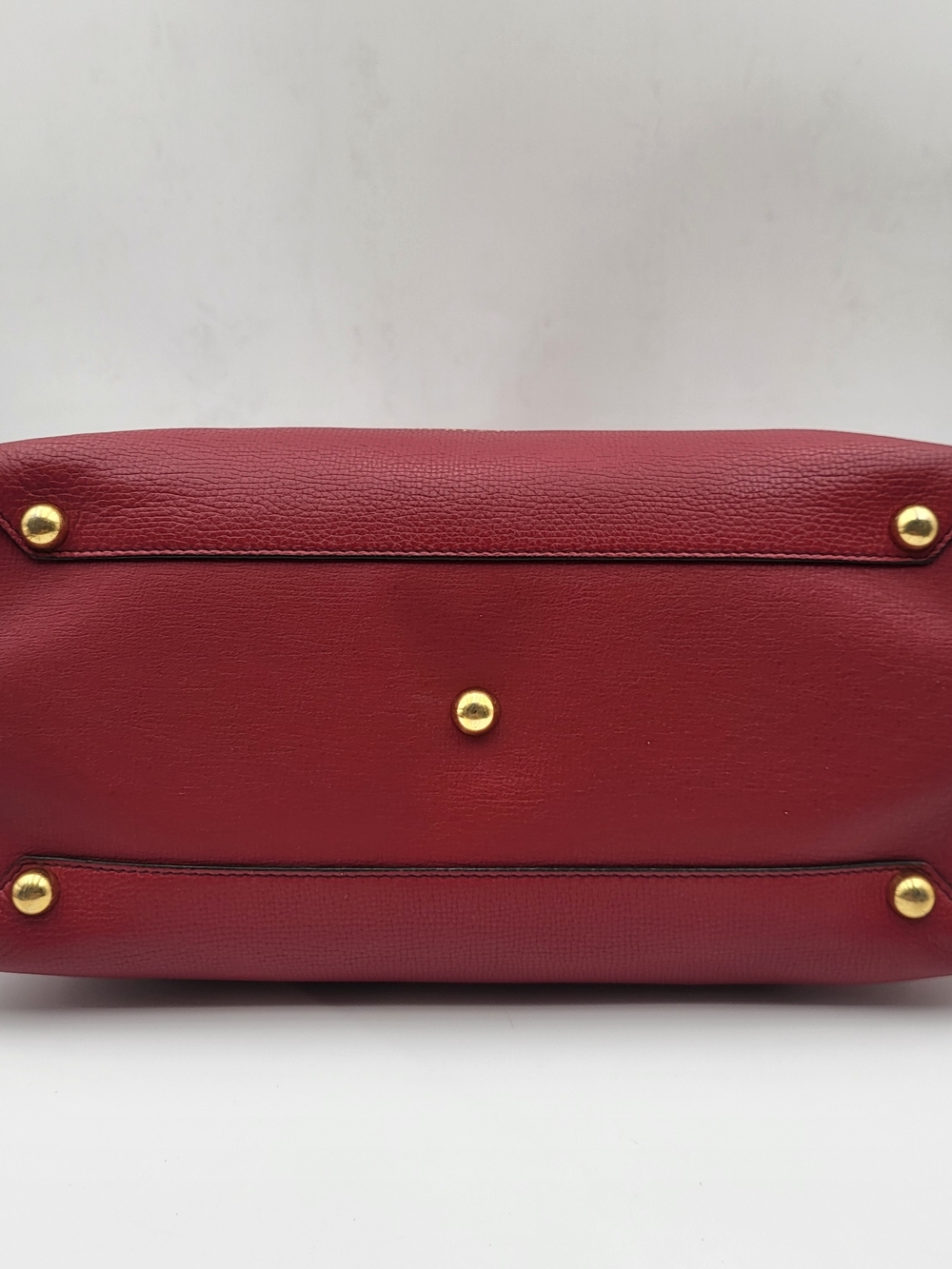 BURBERRY Grainy Calfskin House Check Medium Banner Tote Red, Auth w/COA. - Picture 6 of 16